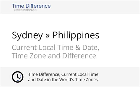 sydney and manila time difference|UTC to Sydney, Australia to Manila, Philippines .